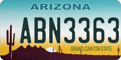 AZ license plate ABN3363