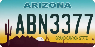 AZ license plate ABN3377
