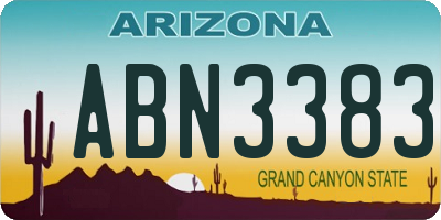AZ license plate ABN3383