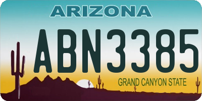 AZ license plate ABN3385