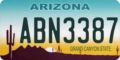 AZ license plate ABN3387