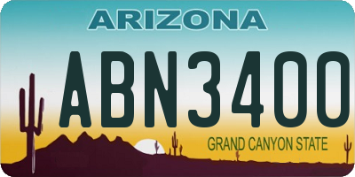 AZ license plate ABN3400