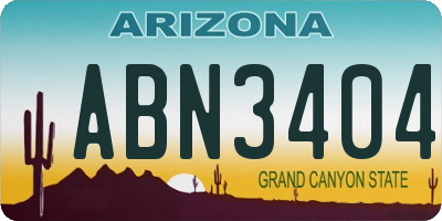 AZ license plate ABN3404