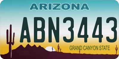 AZ license plate ABN3443