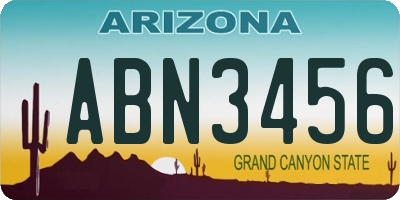 AZ license plate ABN3456