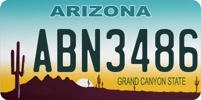 AZ license plate ABN3486