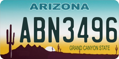 AZ license plate ABN3496