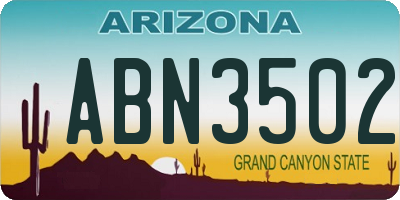 AZ license plate ABN3502