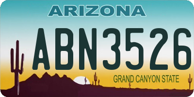 AZ license plate ABN3526