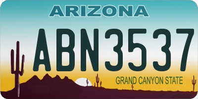 AZ license plate ABN3537