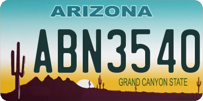 AZ license plate ABN3540