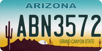 AZ license plate ABN3572