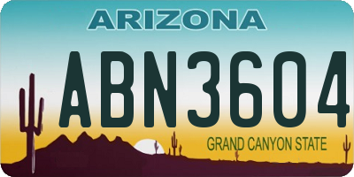 AZ license plate ABN3604
