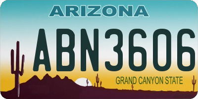 AZ license plate ABN3606