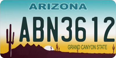 AZ license plate ABN3612