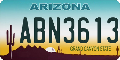 AZ license plate ABN3613