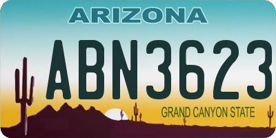 AZ license plate ABN3623