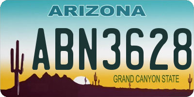 AZ license plate ABN3628