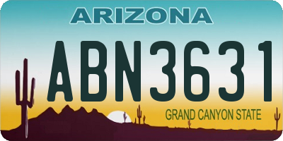 AZ license plate ABN3631