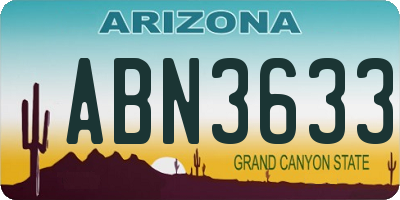 AZ license plate ABN3633