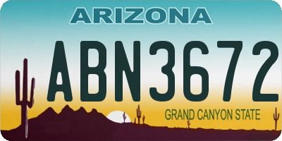 AZ license plate ABN3672