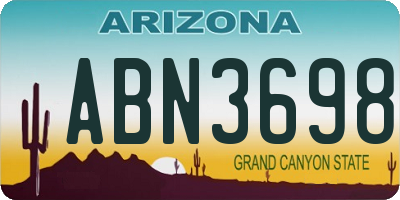 AZ license plate ABN3698
