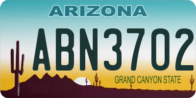 AZ license plate ABN3702