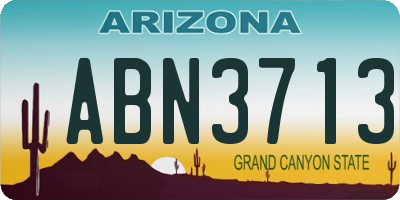 AZ license plate ABN3713