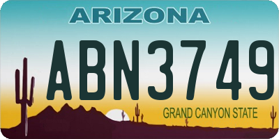 AZ license plate ABN3749