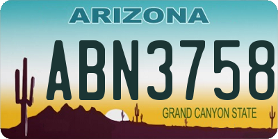 AZ license plate ABN3758