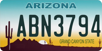 AZ license plate ABN3794