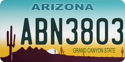 AZ license plate ABN3803