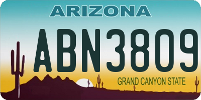 AZ license plate ABN3809