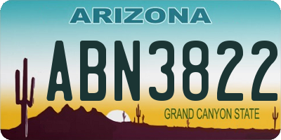 AZ license plate ABN3822