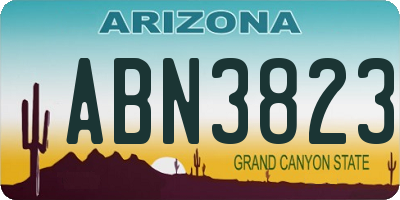 AZ license plate ABN3823