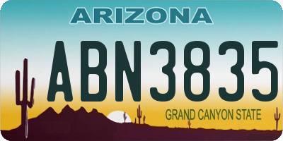 AZ license plate ABN3835