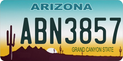 AZ license plate ABN3857