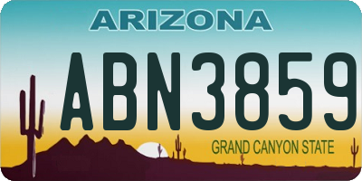 AZ license plate ABN3859