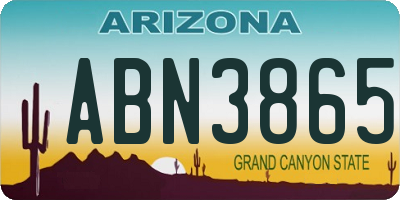 AZ license plate ABN3865
