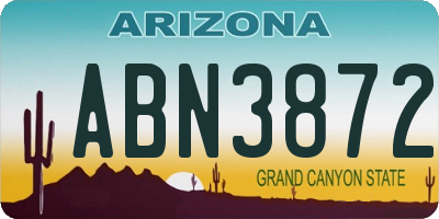 AZ license plate ABN3872