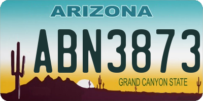 AZ license plate ABN3873