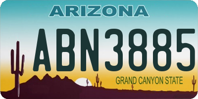 AZ license plate ABN3885