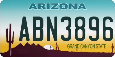 AZ license plate ABN3896