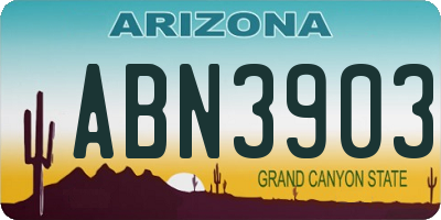 AZ license plate ABN3903