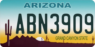 AZ license plate ABN3909