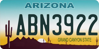 AZ license plate ABN3922