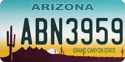 AZ license plate ABN3959