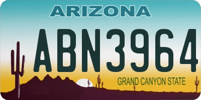 AZ license plate ABN3964