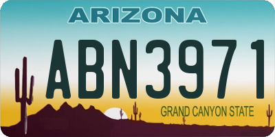 AZ license plate ABN3971