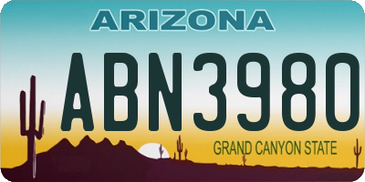AZ license plate ABN3980